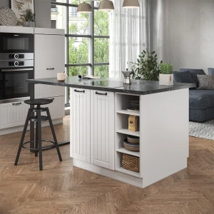 Kücheninsel Fame-Line Weiß Landhaus/Weiß 90 cm ohne Arbeitsplatte livinity®