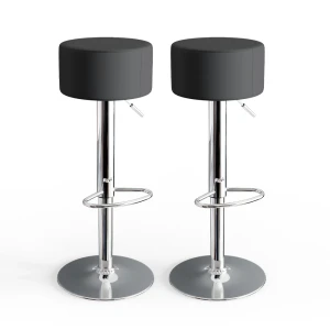 Barstol sæt af 2  Sort 33 x 92 cm 2 dele Vicco