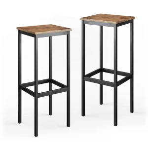 Barstol sæt af 2 Fyrk Rustikt egetræ 32 x 78 cm 2 dele Vicco