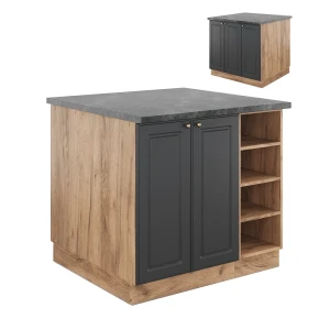 Køkkenø Fame-Line Antracitguld/guld power oak 90 cm uden bordplade Vicco