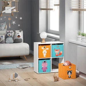 Faltbox  Orange/Blau 30 x 30 cm 2er Set livinity®