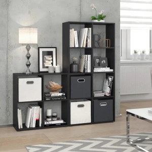 Raumteiler Scutum Schwarz 143 x 72 cm livinity®