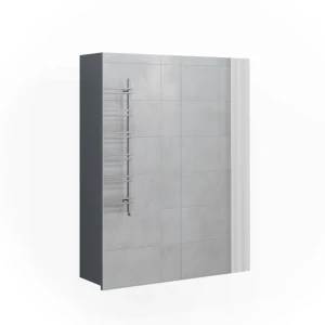 Badeværelsesskab med spejl Fredd Antracit højglans 60 x 77 cm Vicco