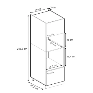 Mikrowellenschrank R-Line Goldkraft Eiche 60 cm J-Shape Vicco