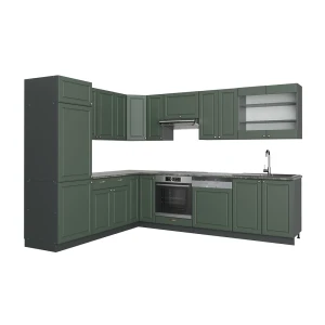 Hjørnekøkken Fame-Line Grøn-Guld Country House/Anthracit 287 x 46 cm uden bordplade Vicco
