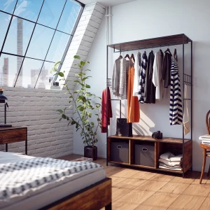 Kleiderschrank Fyrk Eiche rustikal 119.5 x 189 cm livinity®