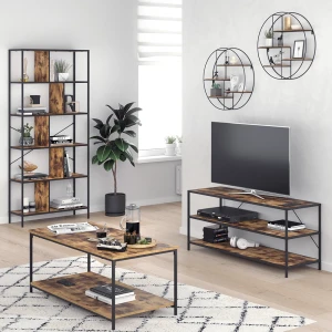 Wandregal Fyrk Antikholz 55 x 55 cm Rund livinity®