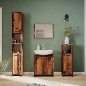 Badezimmerspiegel Kiko Eiche rustikal 45 x 60 cm livinity®