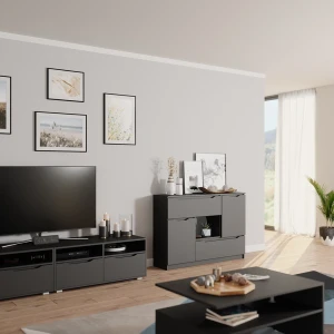 Kommode Ruben Anthrazit 120 x 84 cm livinity®