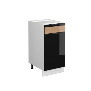 Midt skab Fame-Line Sort eg højglans/hvid 40 x 82 cm uden bordplade Vicco