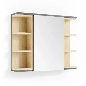 Badeværelsesskab med spejl Aquis Antracit 79.6 x 64 cm Vicco
