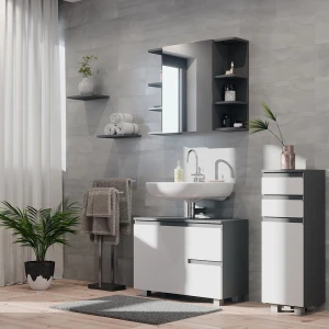 Midischrank J-Shape Weiß 30 x 95 cm livinity®