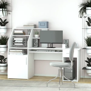 Schreibtisch Edwin Weiß 166 x 50.5 cm livinity®