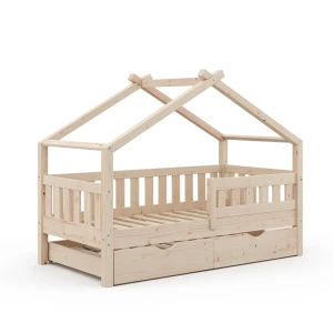 Husseng Design Naturligt træ 80x160 cm med gæsteseng Vitalispa