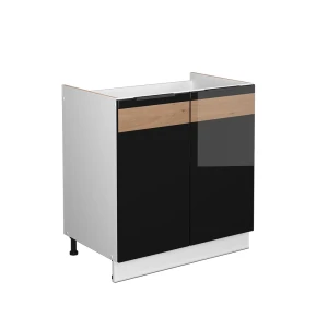 Vaskeskab Fame-Line Sort eg højglans/hvid 80 x 82 cm uden bordplade Vicco