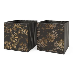 Foldningsboks  Sort/guld 30 x 30 cm Sæt med 2 stk. Option1 Vicco