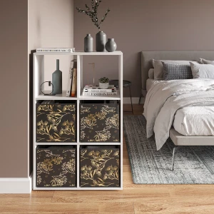 Faltbox  Schwarz/Gold 30 x 30 cm 2er Set Option1 livinity®