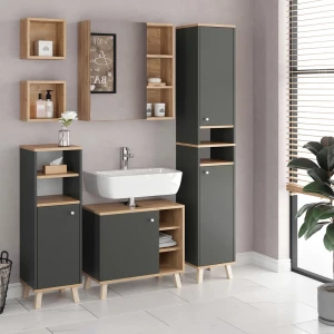 Badschrank Senyo Anthrazit 30 x 174 cm livinity®