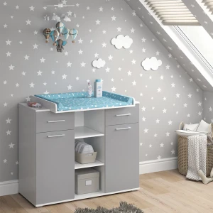 Wickelkommode Leonie Grau 113 x 109 cm livinity®