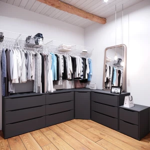 Kommode Ruben Anthrazit 48 x 77.6 cm mit 3 Schubladen livinity®