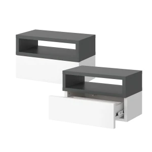 Sengebord Urbano Antracit Sæt af 2 Vicco