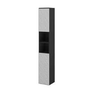 Badeværelsesskab Edge Sort 30 x 189.5 cm med 2 låger og 3 rum Vicco