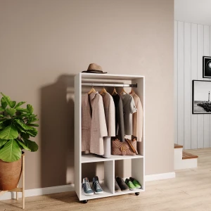 Kleiderschrank Sydney Weiß 70 x 128 cm livinity®