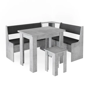 Hjørnebænksgruppe Roman Beton 150 x 120 cm med bord Vicco