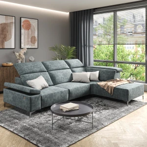 Sofa L Form James Grau 218 x 301 cm Rechte Ecke livinity®