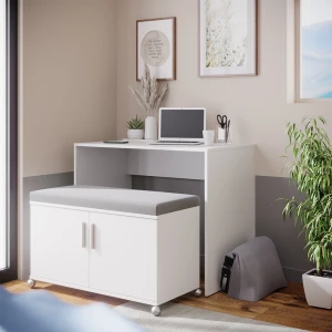 Schreibtisch Flona Weiß 93.2 cm livinity®