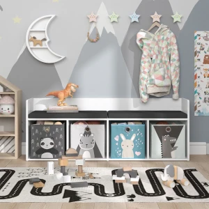 Kindersitzbank Luigi Weiß 31.2 x 53.4 cm mit 4 Faltboxen opt.2 livinity®