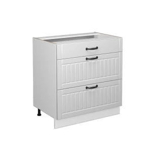 Badeværelsesskab Fame-Line Hvid landhus 80 x 82 cm med 3 skuffer, uden bordplade Vicco