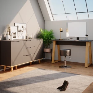 Kommode Nautica Anthrazit 138 x 82 cm livinity®