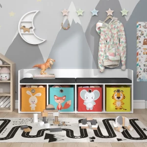 Kindersitzbank Luigi Weiß 31.2 x 53.4 cm mit 4 Faltboxen opt.1 livinity®