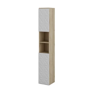 Badeværelsesskab Edge Hvid 30 x 189.5 cm med 2 låger og 3 rum Vicco