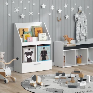 Kinderregal Luigi Weiß 72 x 96.2 cm mit Schublade livinity®