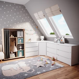Kleiderschrank Doros Sonoma 100 x 146.6 cm mit Faltboxen livinity®