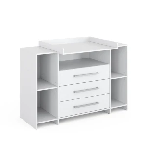 Bleskiftebord Oskar Hvid 143 x 100 cm XL med skuffer Vicco