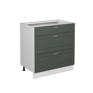 Badeværelsesskab Fame-Line Grøn guld Country 80 x 82 cm med 3 skuffer, uden bordplade Vicco
