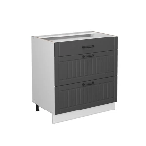 Badeværelsesskab Fame-Line Antracit 80 x 82 cm med 3 skuffer, uden bordplade Vicco