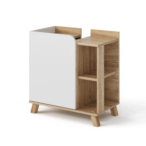 Vaskeskab Karen Sonoma/Hvid 60 x 65 cm med dør og åbne rum Vicco