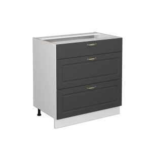 Badeværelsesskab Fame-Line Antracit-guld 80 x 82 cm med 3 skuffer, uden bordplade Vicco
