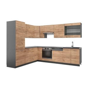 Hjørnekøkken Fame-Line Guld power eg/antracit 287 x 46 cm uden bordplade Vicco