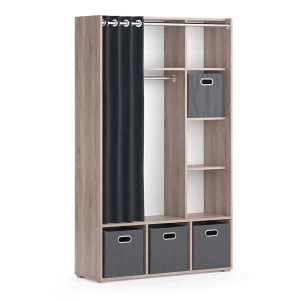 Armário multifunções Luigi Sonoma 38x178.1 cm Com caixas dobráveis ​​(cinza) Vicco