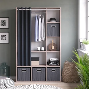 Kleiderschrank Luigi Sonoma 38 x 178.1 cm Mit Faltboxen (grau) livinity®