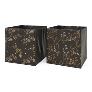 Foldningsboks  Sort/guld (blomstret) 30 x 30 cm Sæt med 2 valgmulighed 2 Vicco