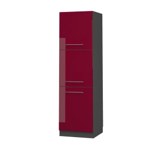 Komfurindbygningsskab Fame-Line Bordeaux rød højglans 60 cm Vicco