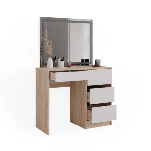Makeupbord Sherry Sonoma 90 cm med LED-spejl Vicco