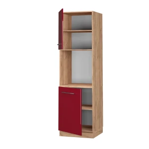 Herdumbauschrank Fame-Line Bordeaux Hochglanz 60 cm offen livinity®