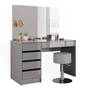 Stół toaletowy Sherry Szary 120 cm z taboretem Vicco